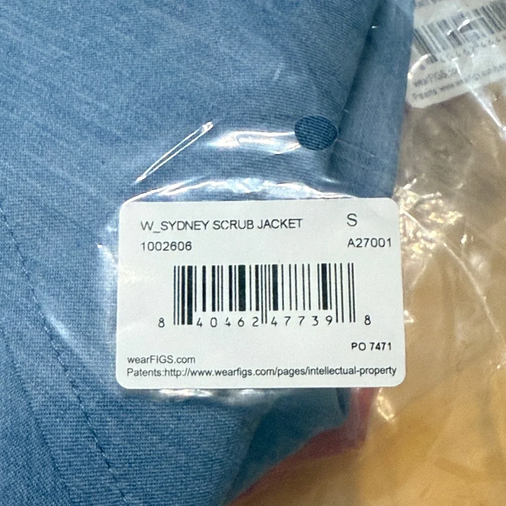 Figs Heather indigo Sydney scrub jacket small - Picture 2 of 2